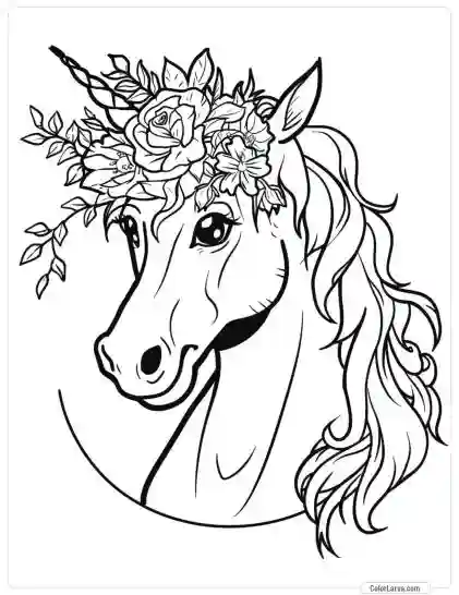 Magic Horse Coloring - Adult Coloring Pages