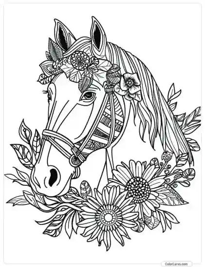 Magic Horse Coloring - Adult Coloring Pages