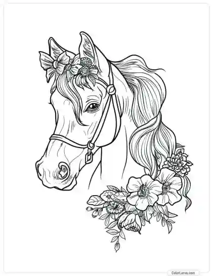 Magic Horse Coloring - Adult Coloring Pages