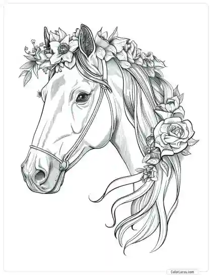 Magic Horse Coloring - Adult Coloring Pages