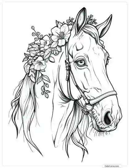 Magic Horse Coloring - Adult Coloring Pages