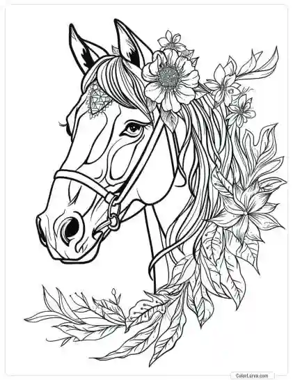 Magic Horse Coloring - Adult Coloring Pages