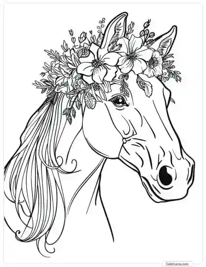 Magic Horse Coloring - Adult Coloring Pages